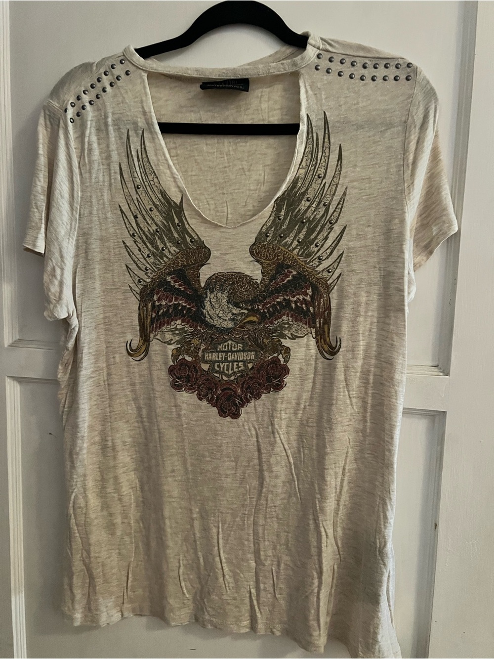 Harley-Davidson Cream Eagle Wing Graphic Tee